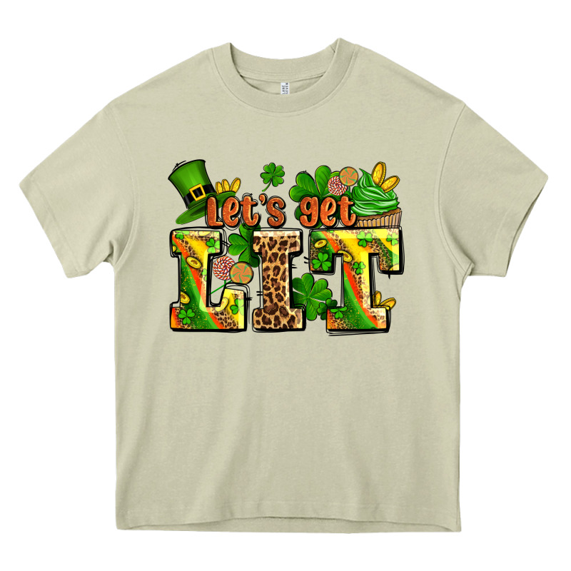 St Patricks Lets Get Lit Heavy Core Tee by AdoDesignShop | Teevron