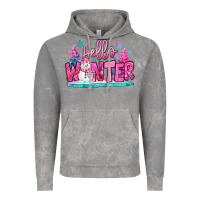 Cloud Rock hello winter pink snowman Vintage Hoodie - MaliasSmallBusiness