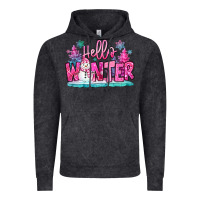 Vintage Black hello winter pink snowman Vintage Hoodie - MaliasSmallBusiness