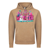 Hello Winter Pink Snowman Vintage Hoodie | Teevron