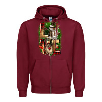 Burgundy love snowman gnome Zipper Hoodie - CowGirlArtShop