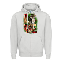 Dove Grey love snowman gnome Zipper Hoodie - CowGirlArtShop
