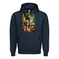 Navy love snowman gnome Zipper Hoodie - CowGirlArtShop