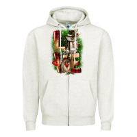Oatmeal Heather love snowman gnome Zipper Hoodie - CowGirlArtShop