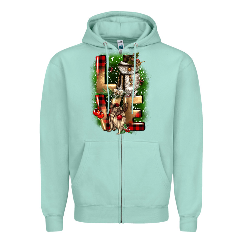 Love Snowman Gnome Zipper Hoodie by CowGirlArtShop | Teevron