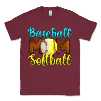Burgundy Baseball Mom Softball Classic Tee - BundleAndBundleShop