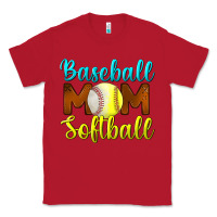 Red Baseball Mom Softball Classic Tee - BundleAndBundleShop