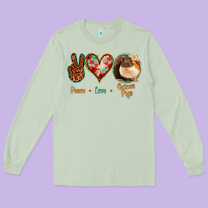 Peace Love Guinea Pigs Long Sleeve Tee Designed By Bettercallsaul