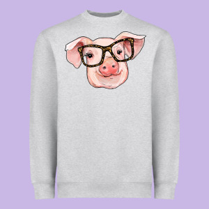 Pig With Glasses Heavyweight Sweatshirt Designed By Ranaportraitstore