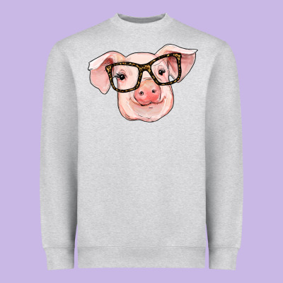 Pig With Glasses Heavyweight Sweatshirt Designed By Ranaportraitstore
