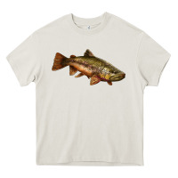 Cream brown trout Heavy Core Tee - LillyAllenDesigns