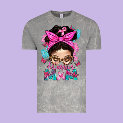 Warrior Mom Messy Bun With Flowers Vintage Tee Designed By Bundleandbundleshop