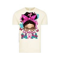 Vintage Arctic Warrior Mom Messy Bun With Flowers Vintage Tee - BundleAndBundleShop