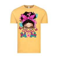 Vintage Mustard Warrior Mom Messy Bun With Flowers Vintage Tee - BundleAndBundleShop