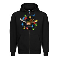 Black christmas black angus gnome Zipper Hoodie - CowGirlArtShop