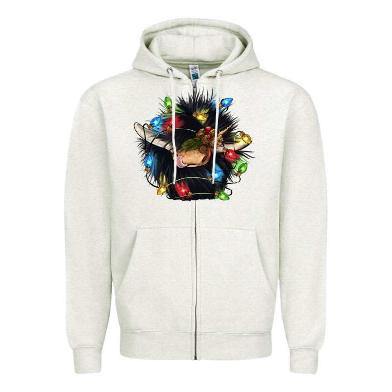 Christmas Black Angus Gnome Zipper Hoodie by CowGirlArtShop | Teevron
