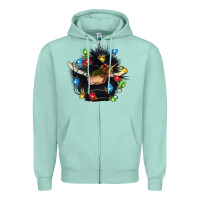 Seafoam christmas black angus gnome Zipper Hoodie - CowGirlArtShop