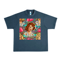 Midnight Navy Hairdresser Western Girl And Hair Curler Seamless Pattern Bbs Urban Heavy Tee - BundleAndBundleShop