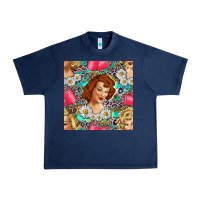 Navy Hairdresser Western Girl And Hair Curler Seamless Pattern Bbs Urban Heavy Tee - BundleAndBundleShop