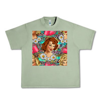 Oil Green Hairdresser Western Girl And Hair Curler Seamless Pattern Bbs Urban Heavy Tee - BundleAndBundleShop