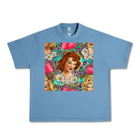 Pebble Blue Hairdresser Western Girl And Hair Curler Seamless Pattern Bbs Urban Heavy Tee - BundleAndBundleShop
