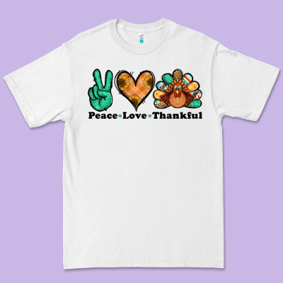 Peace Love Thankful Turkey Premium Tee Designed By Jasminsmagicworld