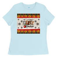 Baby Blue very merry teacher Ladies Tee - Jasminsmagicworld