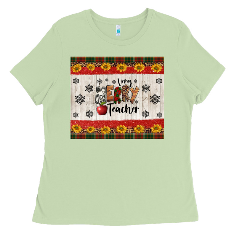 Very Merry Teacher Ladies Tee by Jasminsmagicworld | Teevron