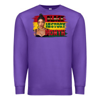 Purple black history month black girl Premium Sweatshirt - FaDigitalArtStudio
