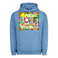 Pigment Pebble Blue Love Summer Urban Hoodie - CowhideDigitalArt