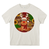 Cream Cute reindeer Christmas Heavy Core Tee - Jasminsmagicworld