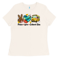 Bone peace love school bus Ladies Tee - NancyCooperArtShop