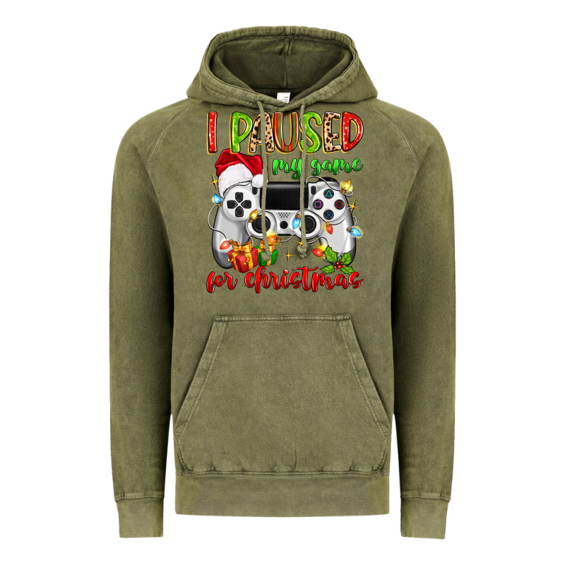 I Paused My Game For Christmas Vintage Hoodie by MaliasSmallBusiness | Teevron