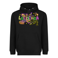 Black louisiana mardi gras Heavyweight Hoodie - FaDigitalArtStudio