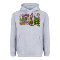 Heather Grey louisiana mardi gras Heavyweight Hoodie - FaDigitalArtStudio