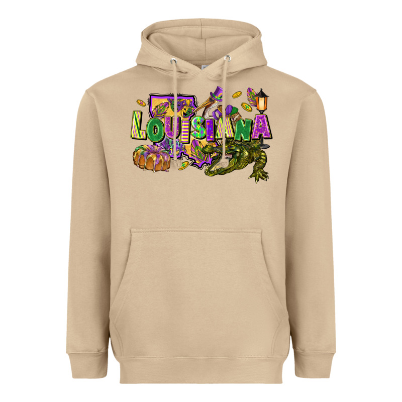 Louisiana Mardi Gras Heavyweight Hoodie by FaDigitalArtStudio | Teevron