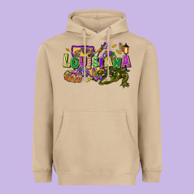 Louisiana Mardi Gras Heavyweight Hoodie Designed By Fadigitalartstudio