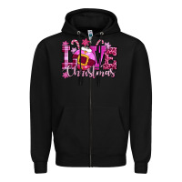 Black love christmas pink Zipper Hoodie - CowGirlArtShop