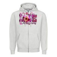 Dove Grey love christmas pink Zipper Hoodie - CowGirlArtShop