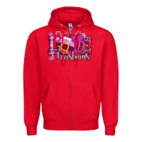 Red love christmas pink Zipper Hoodie - CowGirlArtShop
