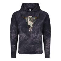 Cloud Black Cowhide Bull Skull Vintage Hoodie - Jasminsmagicworld