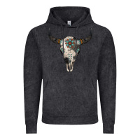 Vintage Black Cowhide Bull Skull Vintage Hoodie - Jasminsmagicworld