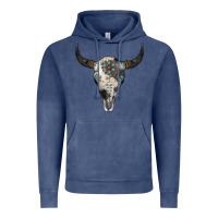 Vintage Denim Cowhide Bull Skull Vintage Hoodie - Jasminsmagicworld