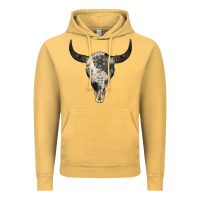 Vintage Mustard Cowhide Bull Skull Vintage Hoodie - Jasminsmagicworld