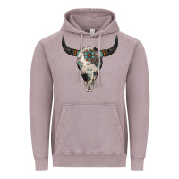 Vintage Zinc Cowhide Bull Skull Vintage Hoodie - Jasminsmagicworld