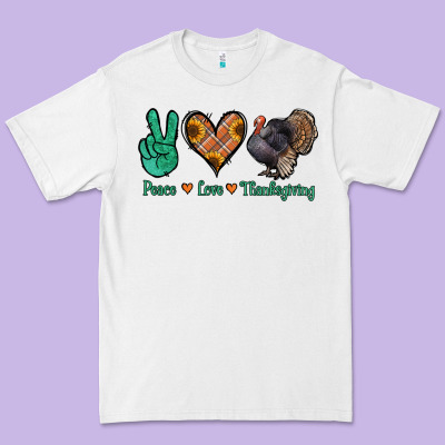 Peace Love Thanksgiving Premium Tee Designed By Jasminsmagicworld