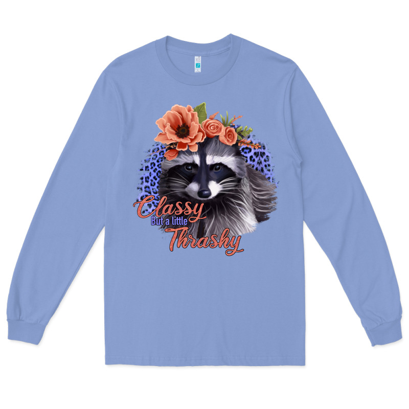 Classy But A Little Thrashy Raccoon With Flowers Long Sleeve Tee by Bettercallsaul | Teevron
