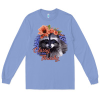 Colony Blue Classy But a Little Thrashy Raccoon with Flowers Long Sleeve Tee - Bettercallsaul