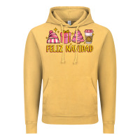 Vintage Mustard feliz navidad Vintage Hoodie - MaliasSmallBusiness