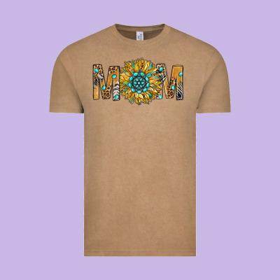 Western Mom With Gemstone And Sunflower Vintage Tee Designed By Bundleandbundleshop